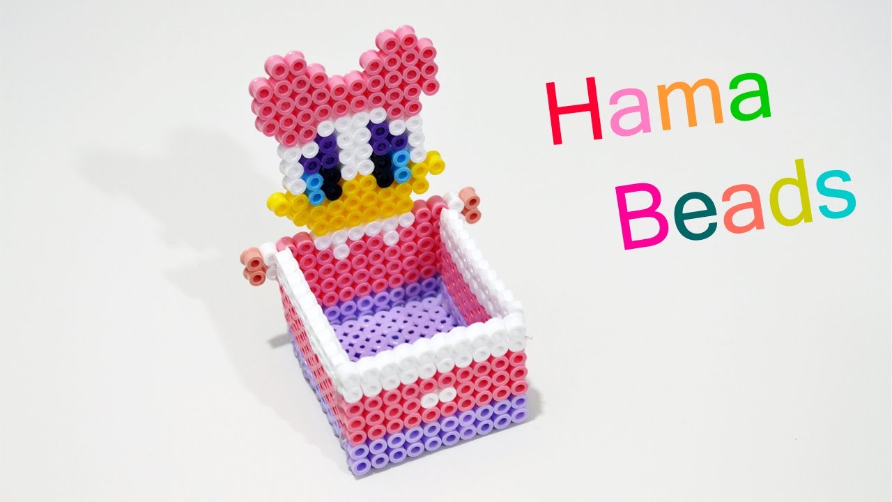 Porta Oggetti Paperina con Hama Beads. Perler Beads box jewelry, My