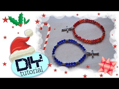 Tutorial Idee Regalo Natalizie: Bracciale semplice con filo elastico ☃ DIY Christmas Gift Ideas❅