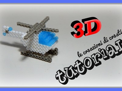 Tutorial Elicottero in 3D con Hama Beads.Perler Beads - www.perlinedastirare.it