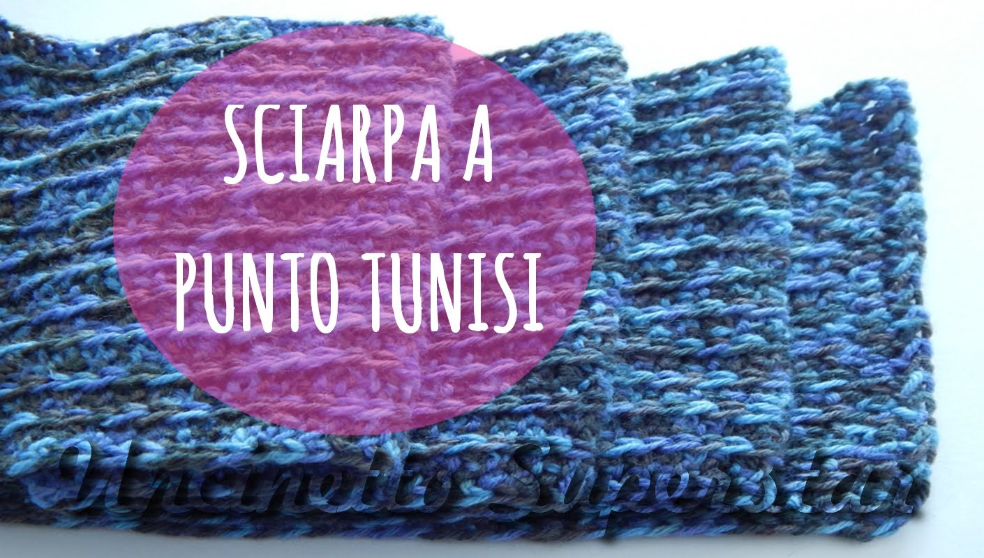 Tutorial sciarpa uncinetto punto a coste tunisino | Tunisian crochet scarf