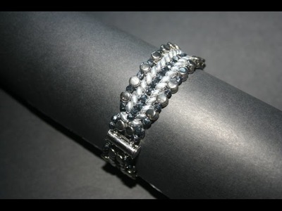 Bracciale "Propus" Con le perline Pellet, Superduo e Mezzi Cristalli 3mm