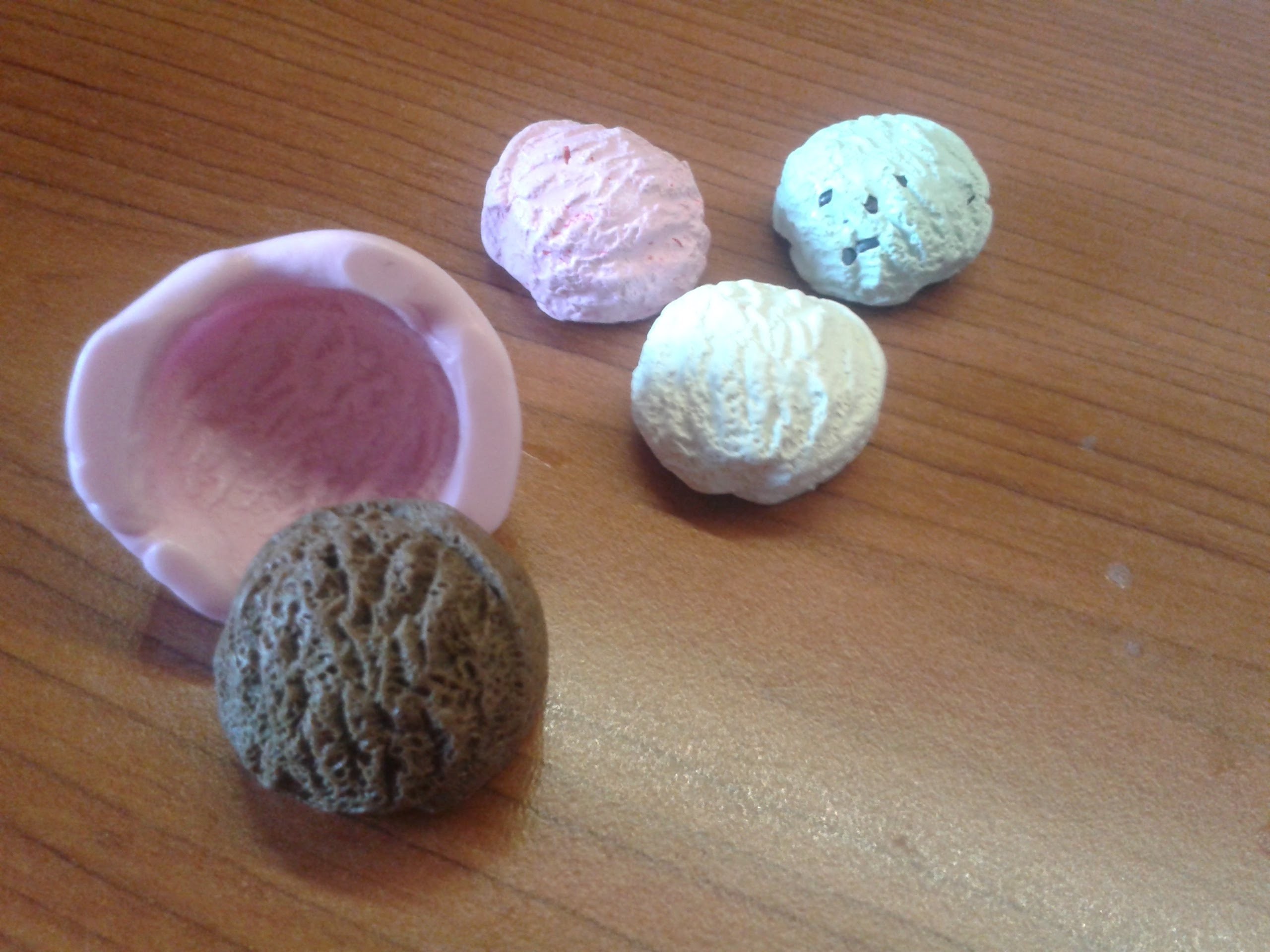 DIY: Tutorial Polymer clay Ice-Cream balls + stampo.mold