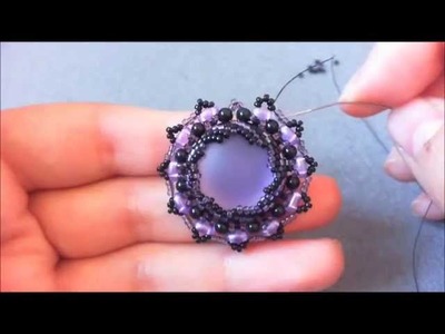 DIY-Tutorial Purple Sun- Parure Peyote- Incastonatura a spirale