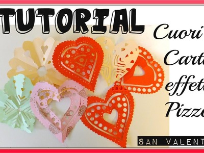 Tutorial Carta e Forbici - Cuori di Carta effetto Pizzo - DIY  Paper Heart Doilies