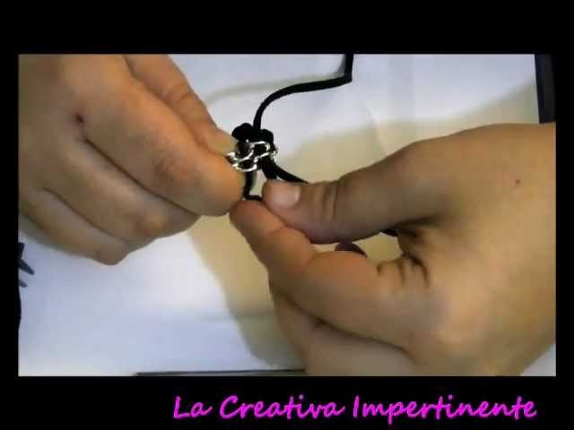 DIY - 3° Tutorial bracciale catena ed alcantara o qualsiasi altro nastro o filo ( bracelet )