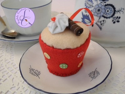 Tutorial: Cupcake in feltro e pannolenci (felt cupcake) [eng-sub]