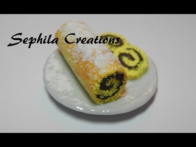 Tutorial: Rotolo alla nutella in pasta polimerica (polymer clay cake roll) [sub-eng]