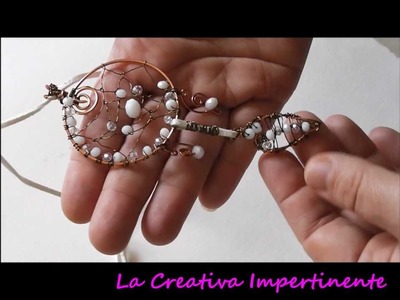 Nuove creazioni wire, 3d raw - dreamcatcher, beads heart, wire heart pendant