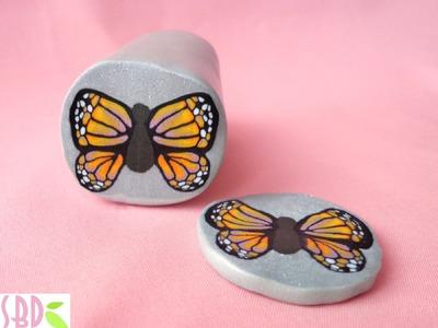 Millefiori cane Farfalla - Butterfly millefiori cane (polymer clay) [ENG SUB]