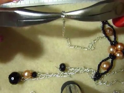 DIY tutorial collana perle cristalli e perline con superduo necklace triangle 2°parte