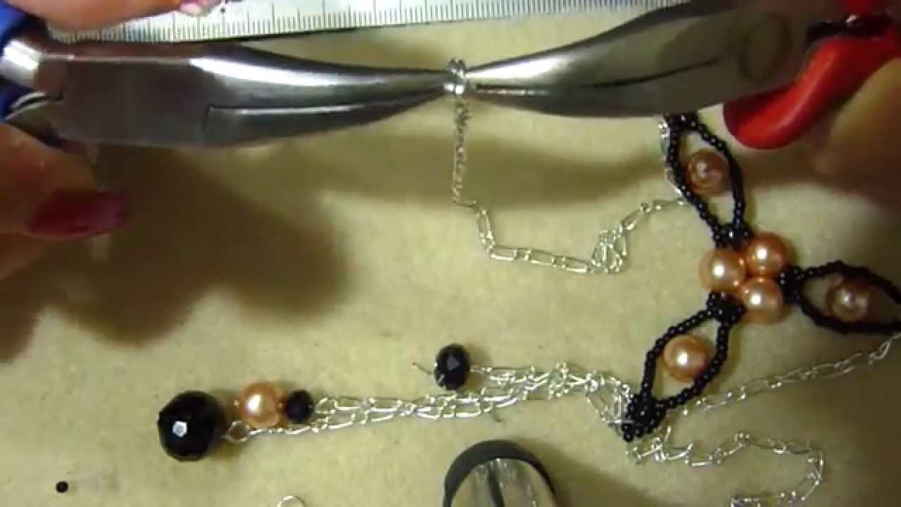 DIY tutorial collana perle cristalli e perline con superduo necklace triangle 2°parte