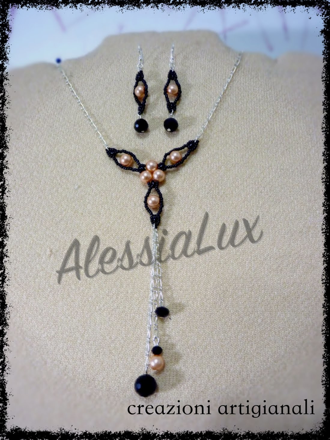 DIY tutorial collana perle cristalli e perline con superduo necklace triangle 1°parte