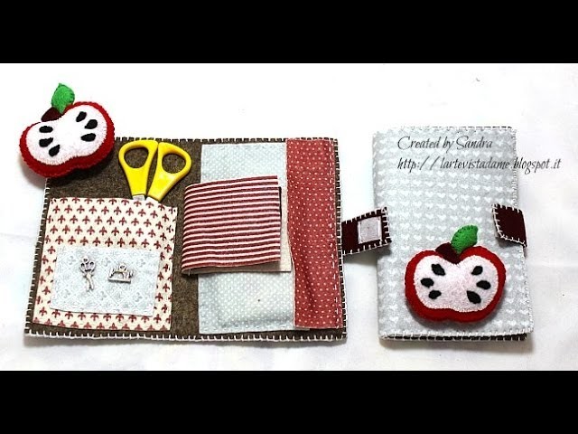 Tutorial:Kit cucito in feltro con puntaspilli. DIY Sewing kit with pin cuscion - Idea regalo maestre