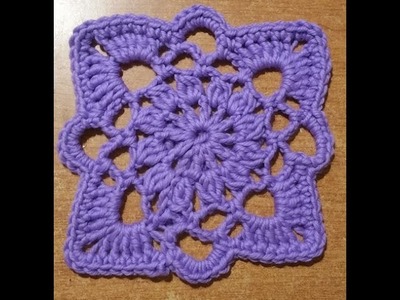 Tutorial piastrella all'uncinetto "Stargate" -  azulejo crochet - square tile crochet