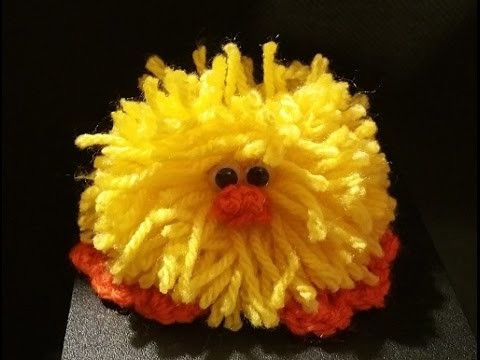 Tutorial pulcino all'uncinetto e pompon - chick crocheted - polluelo crochet