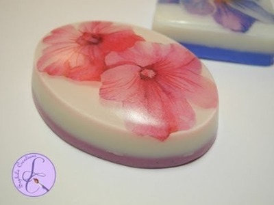 Tutorial: Saponette decorative con carta di riso (decorative soap with rice paper) [eng-sub]