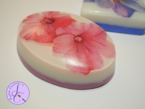 Tutorial: Saponette decorative con carta di riso (decorative soap with rice paper) [eng-sub]