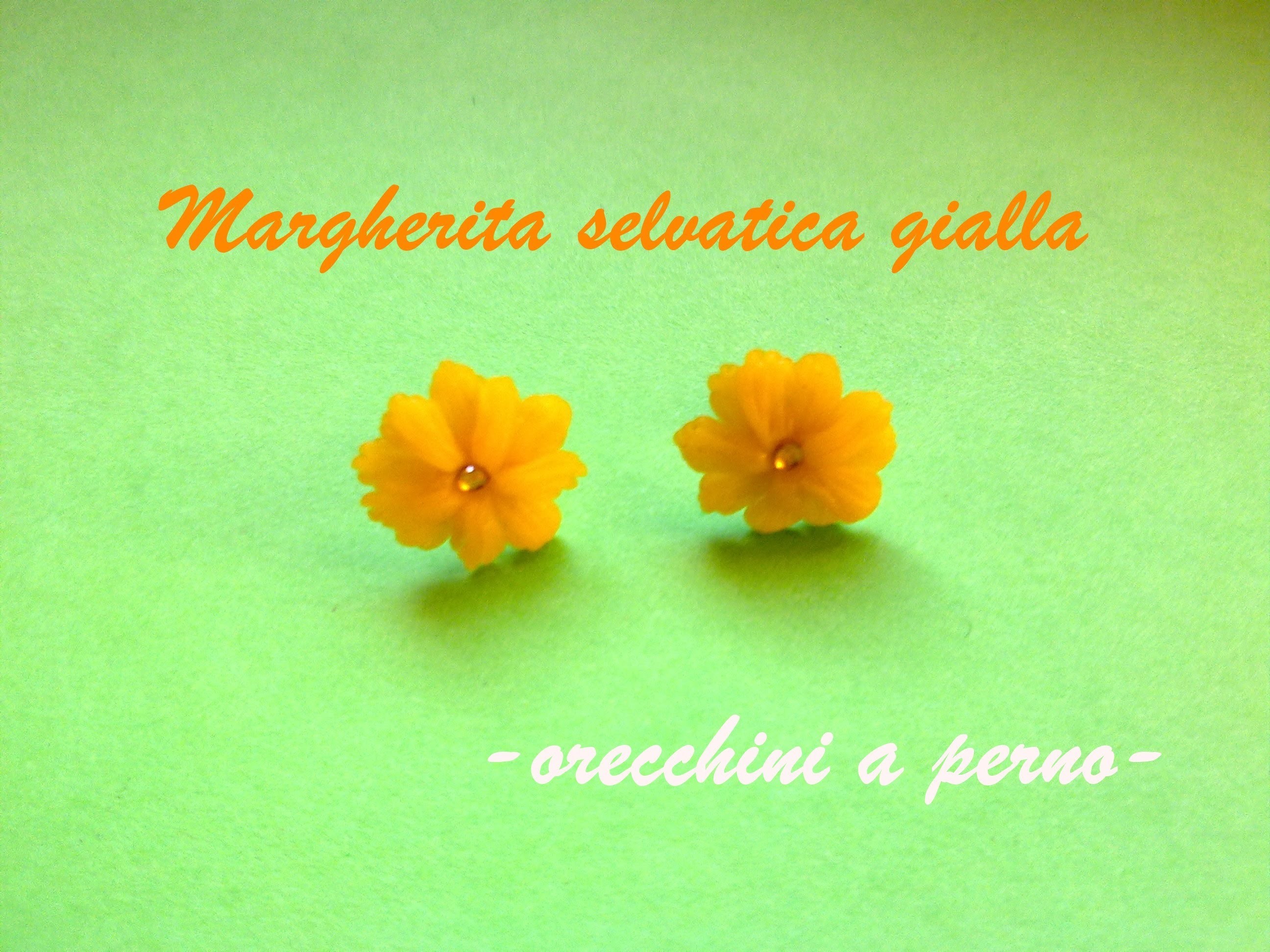 Margherita Selvatica Gialla (Orecchini) ✿ Yellow Wild Daisy (Earrings) Polymer Clay Tutorial