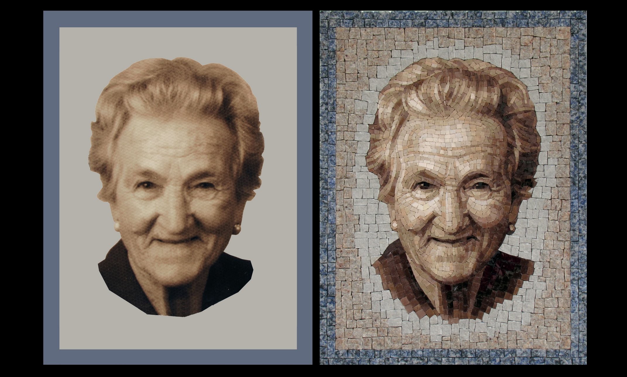Portrait. Mosaic art (made in Italy). Ritratto realizzato a mosaico