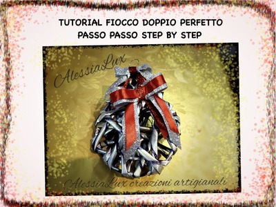 DIY tutorial fiocco doppio perfetto e veloce confezione regalo decorazioni natale o bomboniera