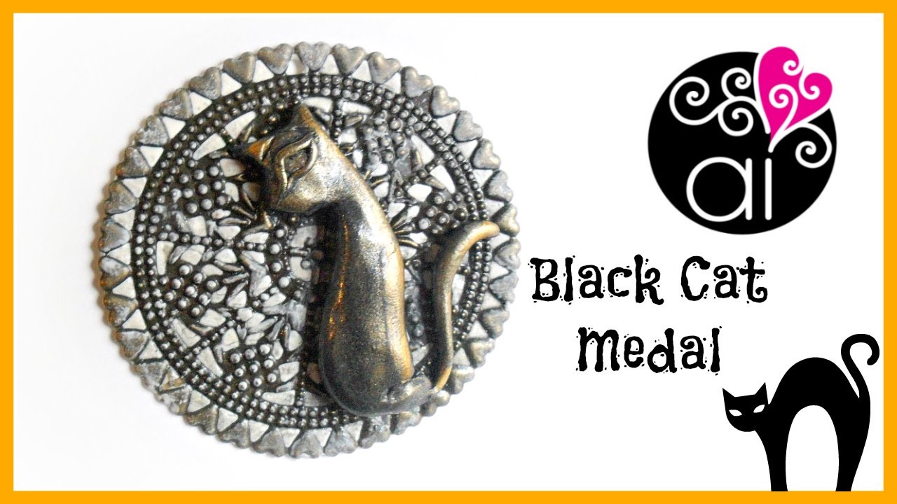 Black Cat Medal | Polymer Clay Tutorial | Medaglione Gatto Nero | Happy Halloween