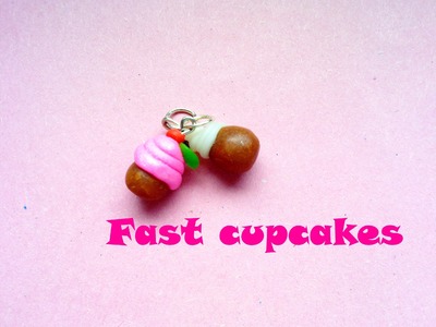 "Fast" Cupcakes  (Charms)  - Polymer Clay Tutorial -