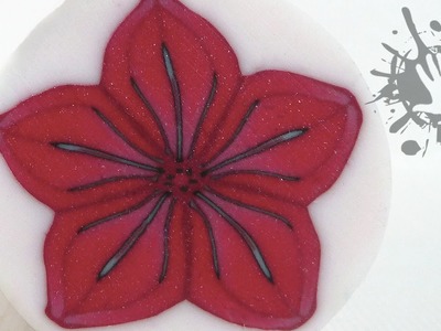 Polymer clay tutorial murrina fiore rosso. millefiori cane Red flower