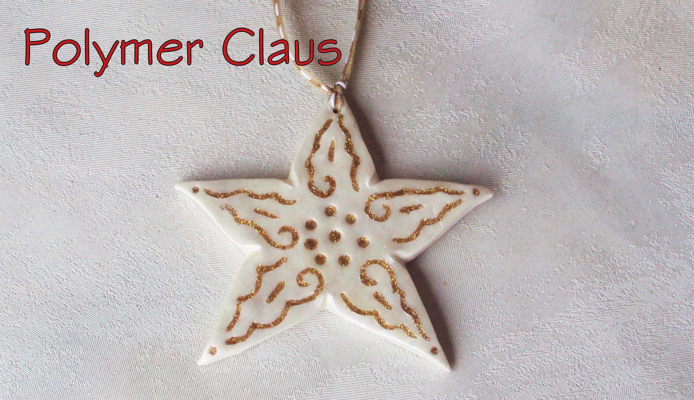 Stelle "Oro e Bianco" decorazioni per l'albero di Natale  (polymer clay tutorial)