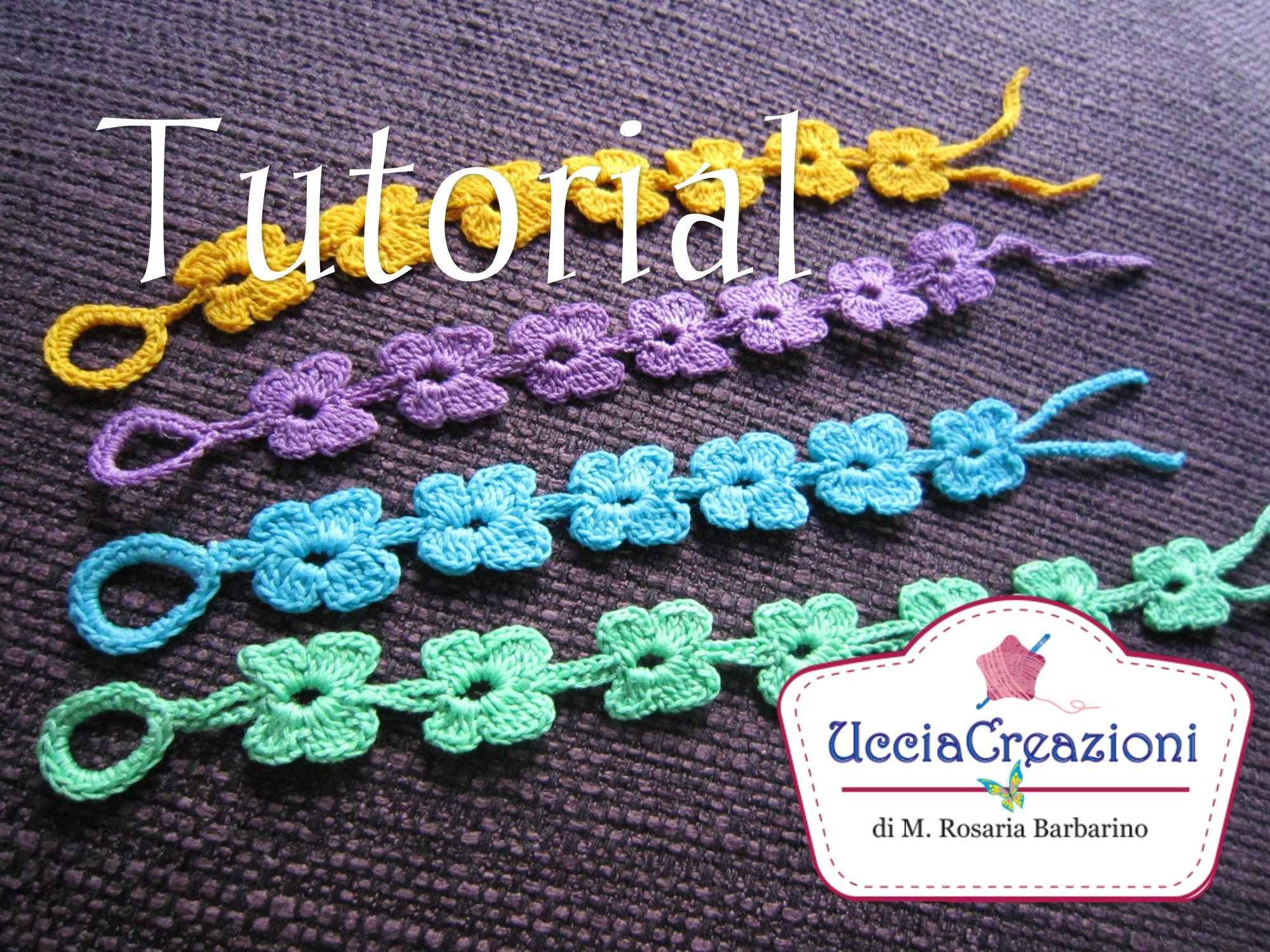 Tutorial 8. * Bracciali Farfalla * Simil - Cruciani . How to Butterfly Crochet Bracelets