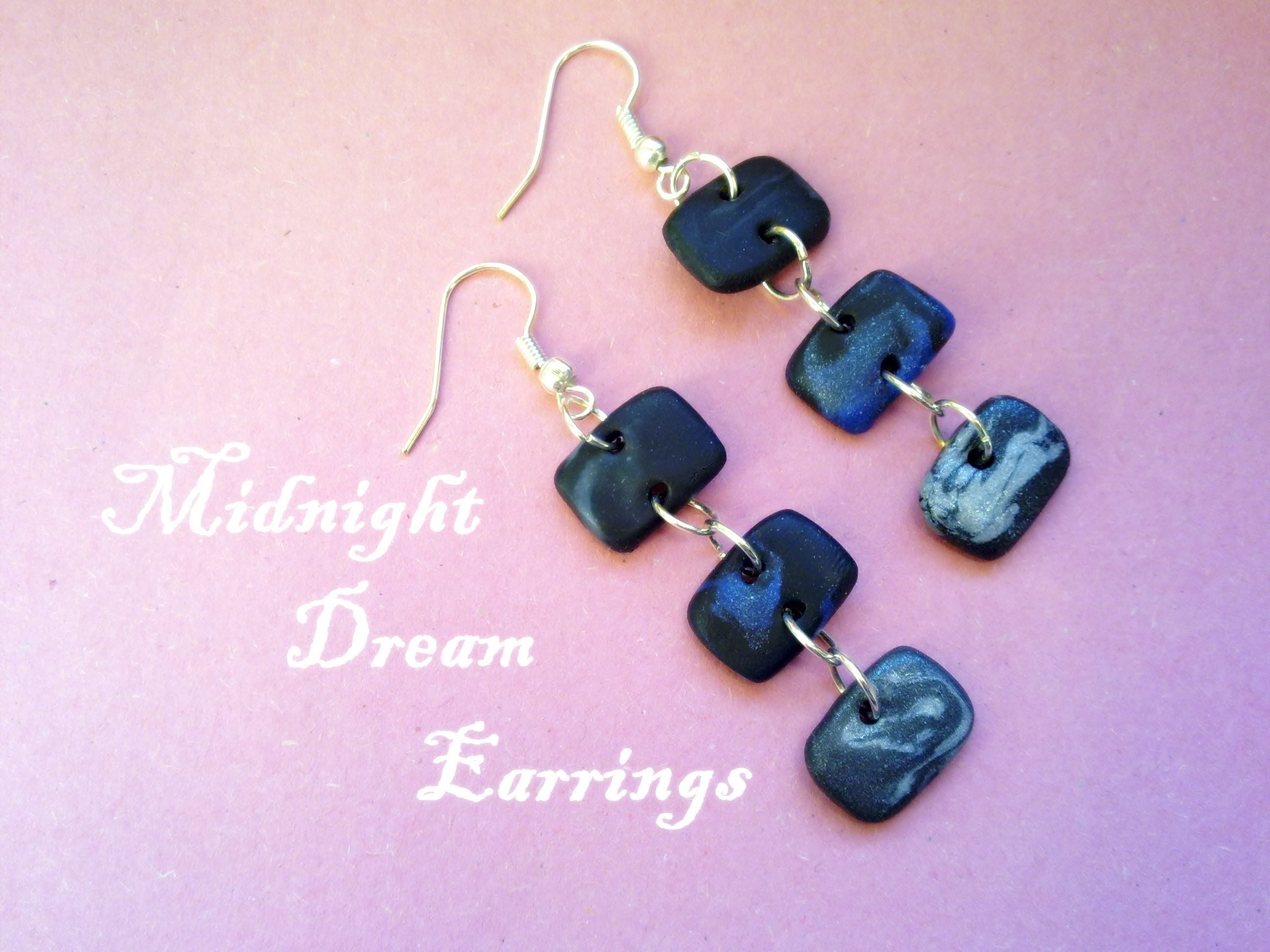 "Fast and Easy" # 3 - Midnight Dream Earrings (Polymer Clay Tutorial)