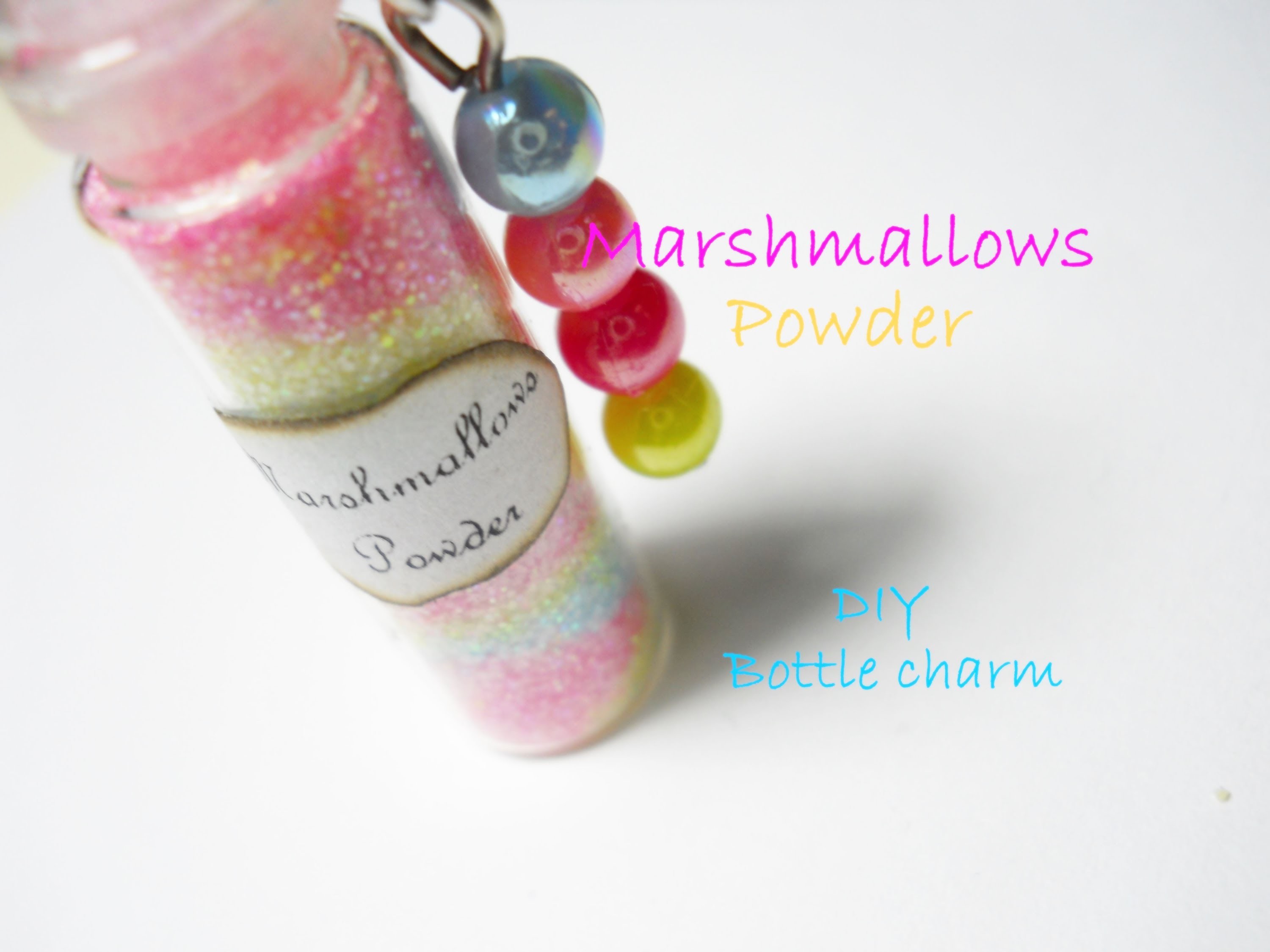 Marshmallows Powder ღ Bottle Charm ♡ Tutorial. How to. DIY