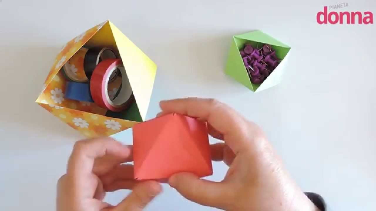 Come fare un portaoggetti in carta con la tecnica origami