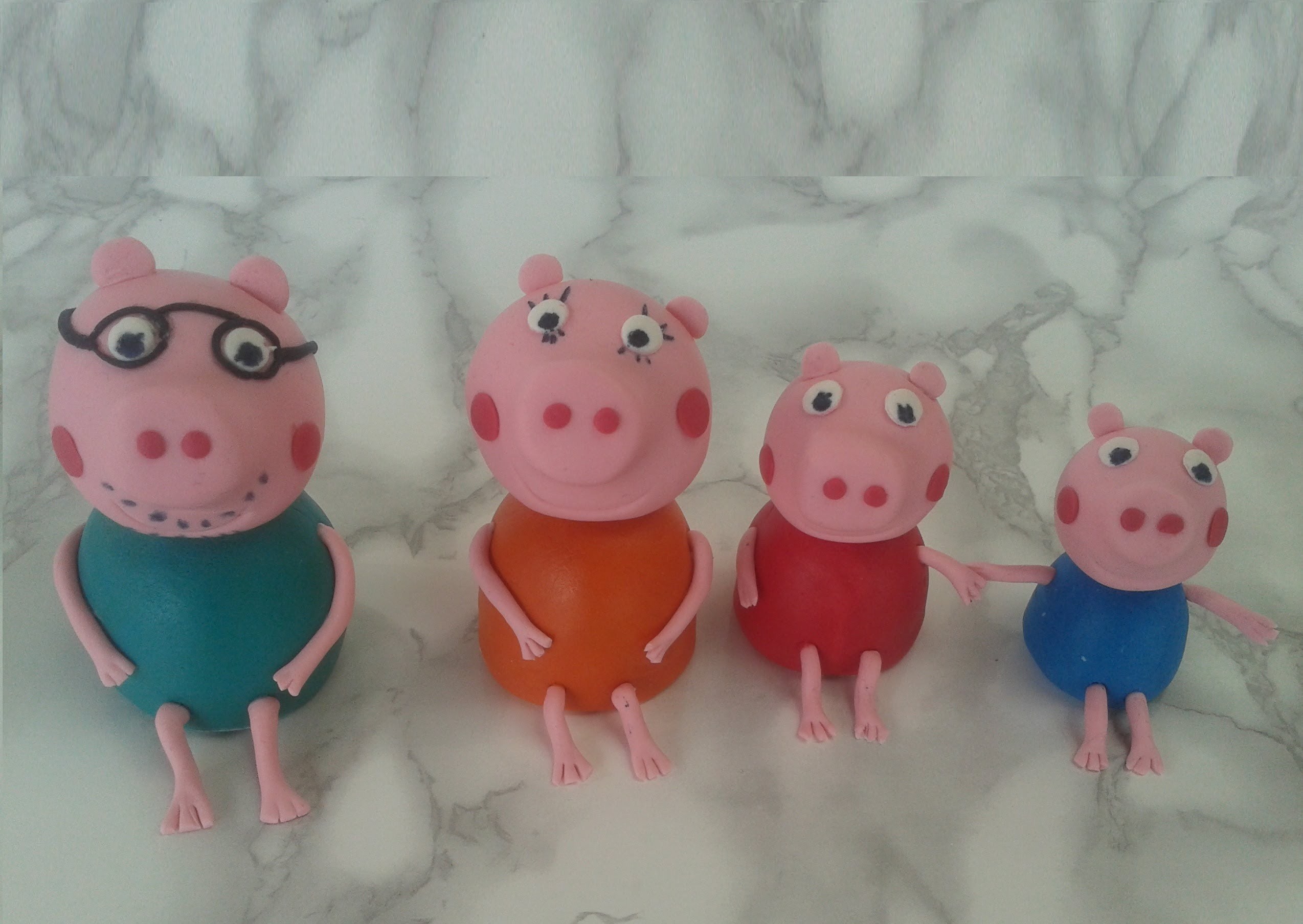 Tutorial Famiglia  Peppa Pig in pasta di zucchero, Family peppa pig fondant  tutorial