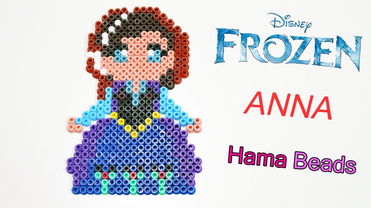 Anna di Frozen con Hama Beads. Disney's Frozen Anna - Perler Beads DIY