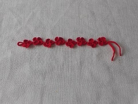 Uncinetto Crochet Braccialetto fiore Tipo Cruciani -Flower Bracelet