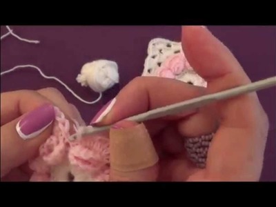 Copertina Bebè con fiore in 3D  - Manta para bebé
