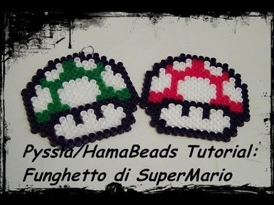 Tutorial Hama Beads. Pyssla: Funghetto di SuperMario! che caos 'sto tutorial! ^_^