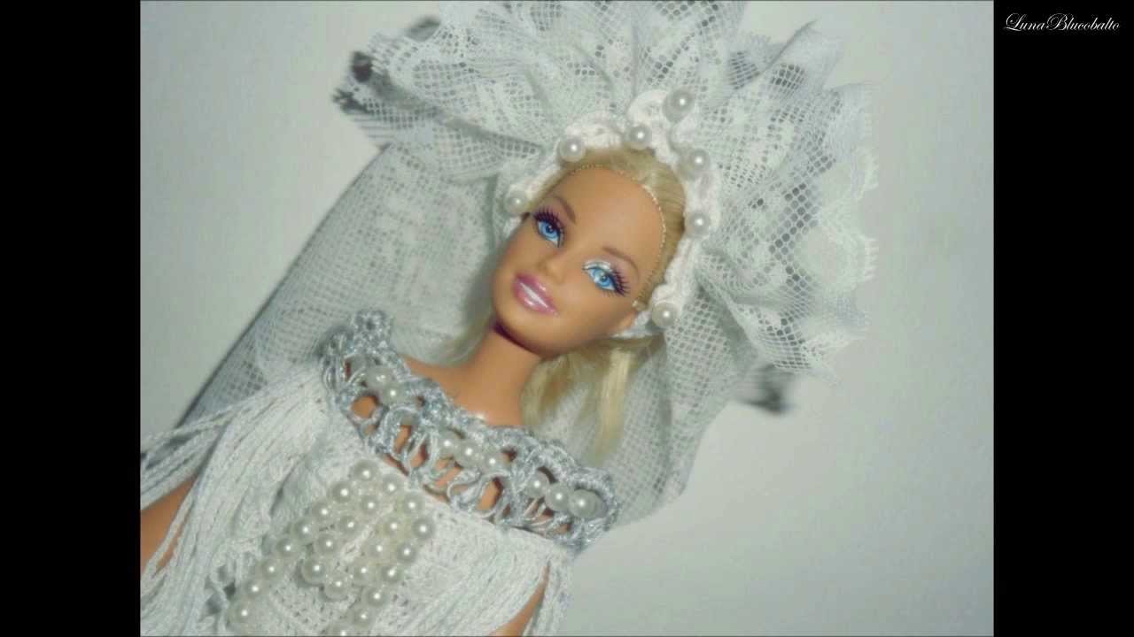 Lavori artistici all'uncinetto "Abito da sposa per Barbie"