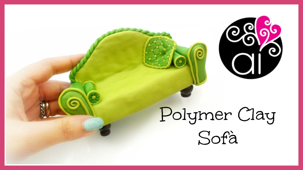 Polymer clay sofà | Tutorial Cake Topper Fimo | Miniatura Divano