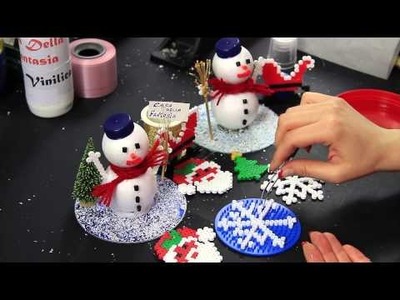 Video Tutorial Fiocco di neve Pyssla Hama beads Idea decorazione albero di natale Christmas Tree
