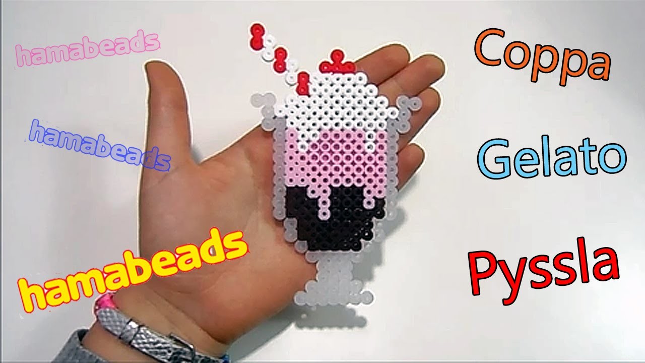 Coppa Gelato con Pyssla. Hama Beads Ice Cream Sundae Perler Bead Tutorial