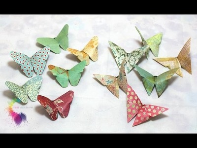 Farfalle Origami Tutorial-Origami Butterfly-DIY-Farfalle di carta Fai da te