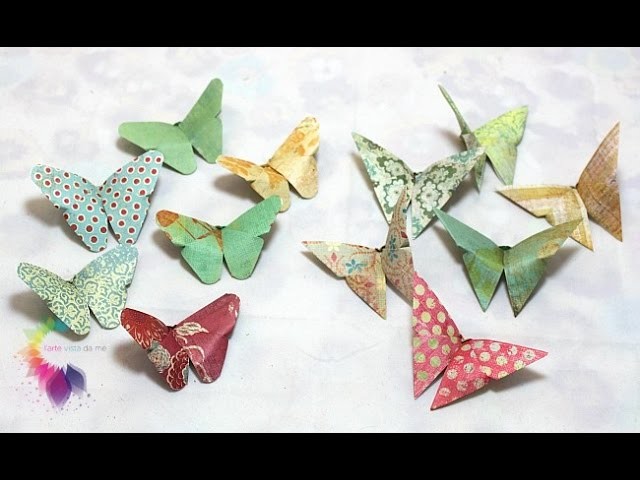 Farfalle Origami Tutorial-Origami Butterfly-DIY-Farfalle di carta Fai da te