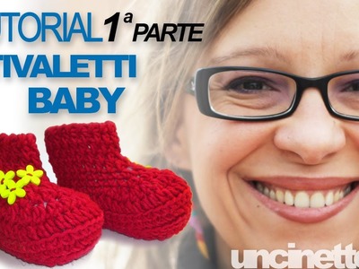 Tutorial uncinetto - Stivaletti baby (crochet baby booties) - Parte 1 di 3
