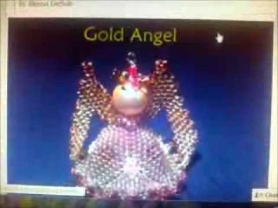 Creazioni bijoux. Gold Angel con perline, gocce e cristalli al concorso di Natale della Preciosa