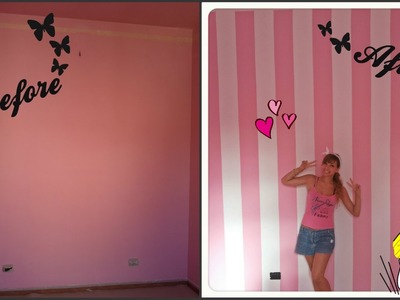 DIY • Striped wall ❀ Dipingere parete a righe |Cherry BloomPink
