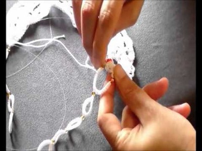 Collana Crochet Tatting Tutorial split ring cerchio contrario chiacchierino ad ago