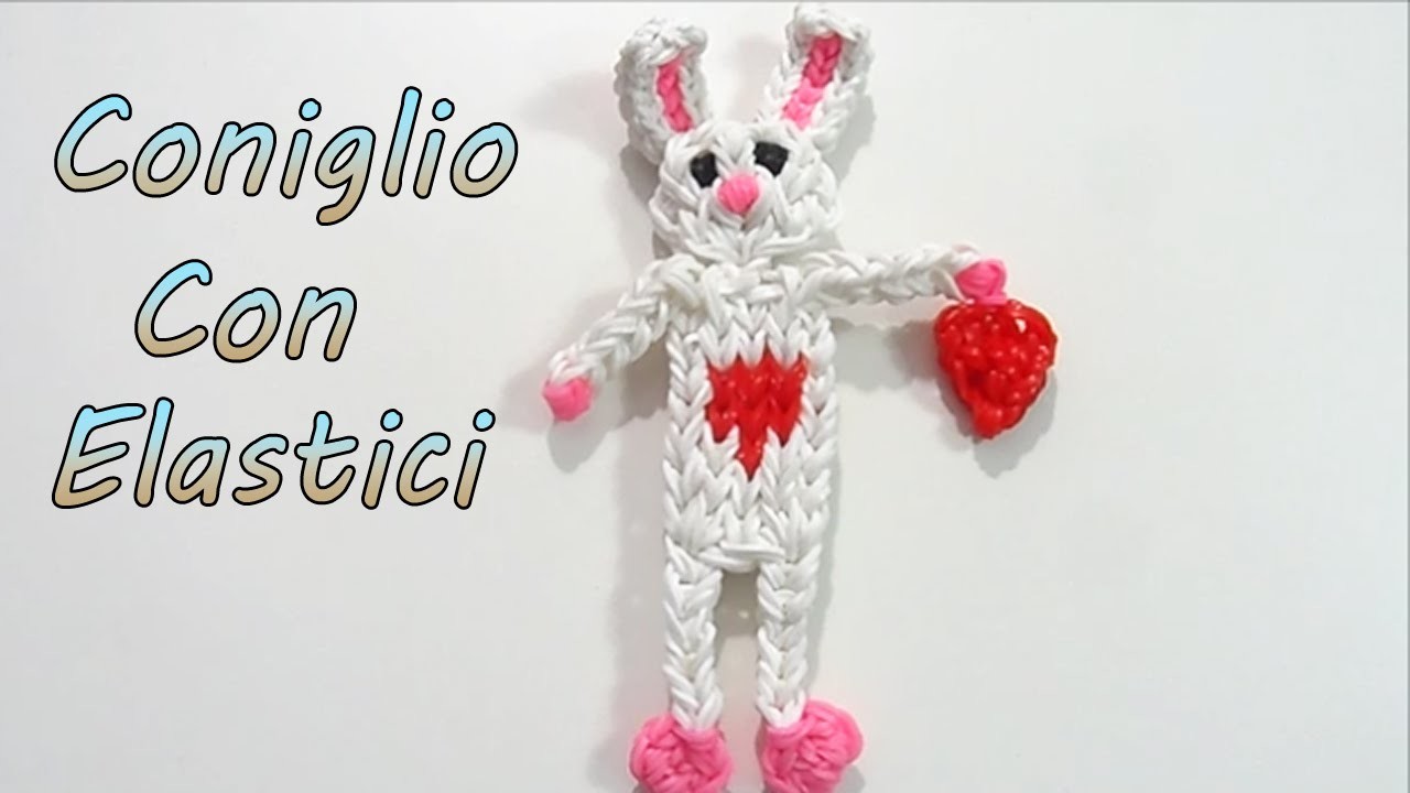 Coniglio Con Elastici Rainbow Loom Pasqua.San Valentino  "Bunny.Rabbit Valentines Day Loom  "
