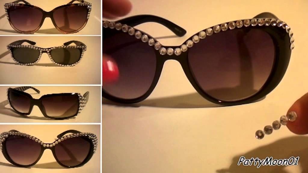 DIY Rhinestone Sunglasses. Occhiali con strass