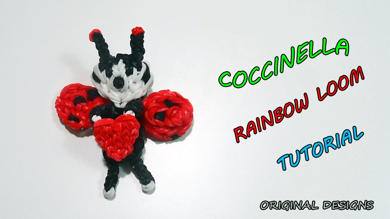 ♥ Coccinella con Elastici Rainbow Loom "Ladybug Valentine's Day" Tutorial ♥